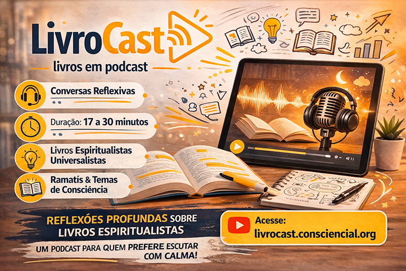 Conversas reflexivas sobre cada livro, em formato de podcast, com duração média entre 17 e 30 minutos. Indicado para quem prefere escutar, refletir com mais calma ou revisitar os temas em outro ritmo.